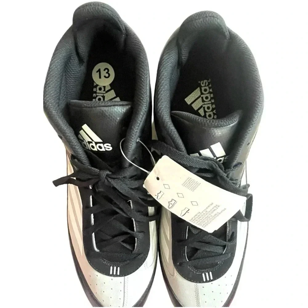 Adidas Xtra Bases 2 Metal Baseball Cleats Mens Size 13 Black Gray NWT Mid Top